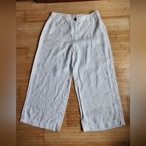Eileen Fisher Wide-Leg Organic Linen Pants Petite 6